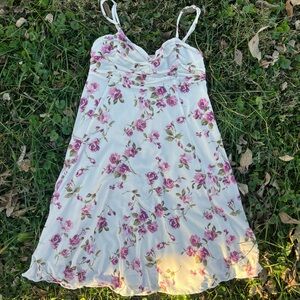 Purple Floral Mini Dress